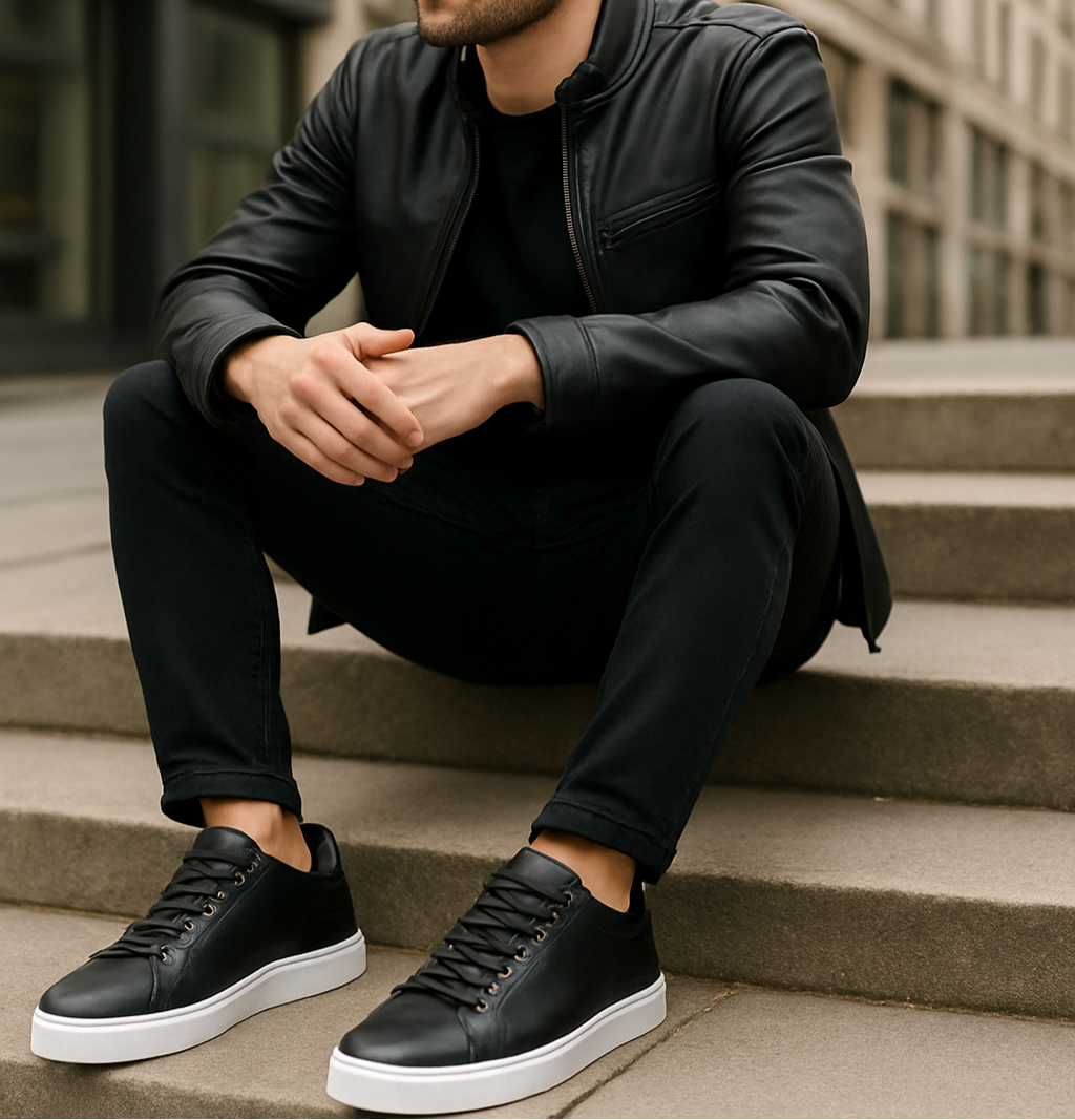 Levoro™ Classic Genuine Leather Sneakers – Urban Elegance Redefined
