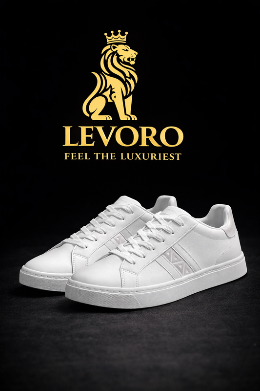 Levoro™ Pure Classic – Minimalist All-White Sneaker
